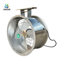 Ventilateur d'extraction en ligne à haute pression statique en acier inoxydable, 20 pales, roulement à billes pour l'extraction de fumée sur longue distance
