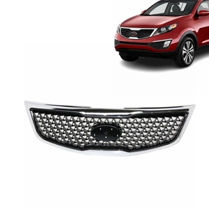 Para KIA Sportage 2014-2016, Rejilla Superior Delantera, ABS Cromado Negro OEM 86350-3W500, Accesorios para Parrilla Delantera - Product Image 2
