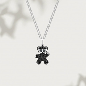 Ensemble de bijoux mignon en forme d'ours - Chaîne de <span class=keywords><strong>collier</strong></span>, <span class=keywords><strong>collier</strong></span>, <span class=keywords><strong>bracelet</strong></span>, boucles d'oreilles. Vente en gros d'articles en cristal. - Product Image 3