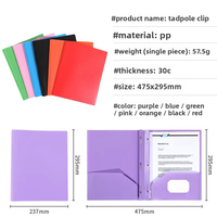 BoYing A4 PP Classeur de présentation et organiseur de documents multi-poches à 3 trous avec logo personnalisé pour le bureau, l'école et le rangement professionnel
