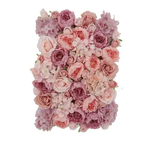 FW46-080เทียมดอกกุหลาบผนังที่มีคุณภาพสูงฉากหลังเวทีแต่งงานสำหรับการตกแต่ง