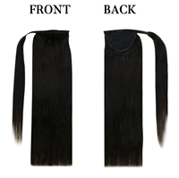 Extensions de cheveux naturels Remy en queue de cheval à clipser, lisses et soyeuses, à enrouler