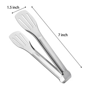 7 Inch Kitchen <strong>Metal</strong> Stainless Steel Utensil Cooking Clip Clamp <strong>Salad</strong> Serving <strong>Tongs</strong> Kitchen BBQ Grilling - Product Image 2