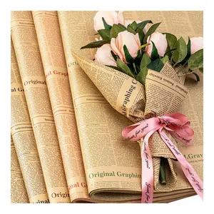 Custom Fresh Flower Bouquet Wraps Your Business or Event Logo Brown Kraft  Paper 