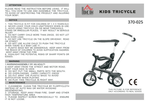 T306C Kid Trike Stroller Child Tricycle | Kid Tricycle Trike With Canopy, Seat Adjustments | Protective Safety <strong>Bar</strong> - Product Image 6