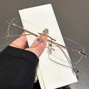 نظارات كلاسيكية 69058-A بدون حافة مربعة الشكل للرجال معدنية نظارات قياسية بصرية لقلّة النظر نظارات نسائية إطارات نظارات كورية فاخرة - Product Image 2