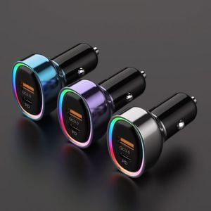 Hot Selling A+<b>C</b> Car Charger Quick Charge QC3.0 <b>Type</b> <b>C</b> Charger 60W RGB Car Charger <b>Adapter</b> for Iphone for Huawei - Product Image 5