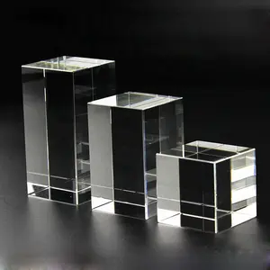 Cubo de bloque de cristal K9 personalizado, grabado láser 3D, Cubo de foto de cristal blanco, venta al por mayor