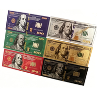 Billets de banque factices personnalisés en feuille d'or 24K, répliques réalistes de 100 dollars américains, pour collection, exposition et articles de fête