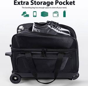 Échantillon Gratuit Nouveau Sac de Bowling à Double Roulettes avec Compartiment Séparé pour Chaussures de Bowling Sac de Bowling à Roulettes - Product Image 6