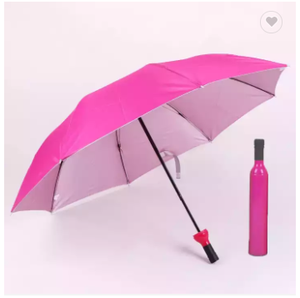 Promotional Wholesale Cheap 3 Folding, Water <b>Wine</b> Umbrellas <b>Bottle</b> Shape Gift Sun Rain Pocket Umbrella With Custom Printed Logo - Product Image 1