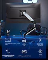 Support de moniteur ergonomique robuste à ressort, bras simple réglable, support VESA pour moniteur de 17 à 32 pouces