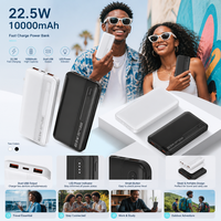 Batterie externe compacte 10000mAh 22.5W pour les magasins de détail et les commandes d'accessoires en gros