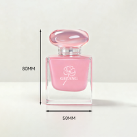 Flacon de parfum de luxe personnalisé Revêtement intérieur forme plate rose 50ML flacon de parfum en verre bouteille de parfum avec boîte