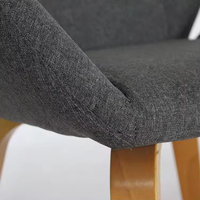 Chaise de salle à manger au design moderne, tissu gris, pieds en bois massif, meubles de cuisine, meubles de salle à manger, meubles de restaurant