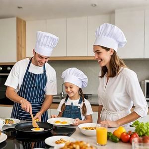 Chapeau de cuisine unisexe réglable pour adulte, avec logo personnalisé, en poly-coton élastique de haute qualité, vente en gros - Product Image 6