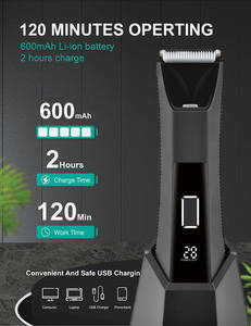 Recortadora doble, recortadora de vello corporal eléctrica lavable para hombres, depiladora, afeitadora corporal, Kit de aseo para <span class=keywords><strong>Barba</strong></span> - Product Image 5