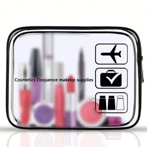 Sac de maquillage personnalisé, imperméable, en PVC transparent, pour cosmétiques, jouets, voyage, approuvé par la TSA, trousse de toilette pour femmes et hommes - Product Image 5