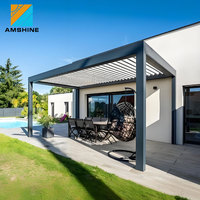 Pergola extérieure en aluminium sur mesure, structure métallique de haute qualité, toit à lames orientables imperméable, gazebo, parasol de jardin