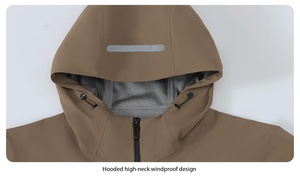 Veste fonctionnelle d'hiver imperméable 8000 mm et respirante 5000 mm pour homme, avec double fermeture éclair SBS, capuche réfléchissante, faible MOQ 1 pièce - Product Image 2
