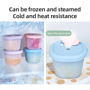 Thực phẩm cấp chất lỏng-silicone Tủ đông hộp với nắp kín 4oz lưu trữ nhỏ container lò vi sóng an toàn với các phép đo rõ ràng - Product Image 4