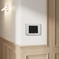 Interrupteur mural en verre WZSOYI à texture bois chaleureuse, revêtement anti-traces de doigts, design moderne pour installations de santé, 1 interrupteur 1 voie USB A/C