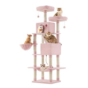 Arbre à <span class=keywords><strong>chat</strong></span> en bois Starmoon, Grande tour d'arbre à <span class=keywords><strong>chat</strong></span>, Condo en peluche à plusieurs niveaux - Product Image 1