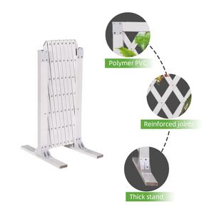 ZSTARR Écologique Blanc Vinyle PVC Faux <span class=keywords><strong>Bois</strong></span> Palissade Extensible <span class=keywords><strong>Pliable</strong></span> <span class=keywords><strong>Treillis</strong></span> Maille Jardin Cour Extérieur Utilisation Intérieure - Product Image 4