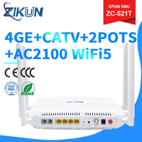 Router ONT de Doble Banda Wifi5 XPON ZC-521T XPON 4GE+2POTS+CATV+AC2100, Precio de Mayoreo