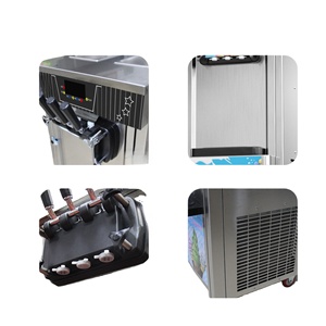 Máquina Comercial Automática de Helado Suave de 3 Sabores, 20-28L/H, Máquina de Yogurt y Helado de Sobremesa, Uso Comercial Económico con Certificación CE - Product Image 5