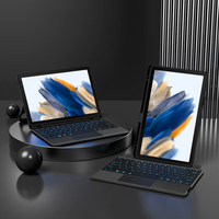 Casing Keyboard Samsung Galaxy Tab, Sarung untuk Samsung Galaxy Tab A8 10.5 A7 10.4 Tab A 10.1 2019 penutup bahasa Rusia Spanyol Inggris Keyboard Arab Funda