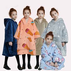 Sweat-shirt à capuche portable du fabricant d'usine original Sweat-shirt à capuche en flanelle Sherpa surdimensionné pour enfants - Product Image 2