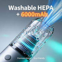 Aspirateur à main sans fil multifonction avec moteur haute vitesse 115000 tr/min, aspiration 19KPa et fonction souffleur, pour la maison, la voiture et les voyages, avec ventilateur turbo-jet