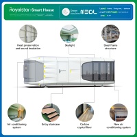 Maison Capsule Intelligente Modulaire M30L Alimentée à l'Énergie Solaire, Étanche, Isolation Multi-Couches, Préfabriquée en Acier Léger, pour Cuisine, Camping et Entrepôt