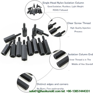 <span class=keywords><strong>ส</strong></span>กรูหัวหกเหลี่ยมแบน Sunstar M2 M2.5 M3 M4 ไนลอนสีดำ ตัวผู้/ตัวเมี<span class=keywords><strong>ย</strong></span> พร้อมสกรูเว้นระยะและ<span class=keywords><strong>ส</strong></span>กรูเว้นพื้นผิว ขนาด 6 มม. ชุบกัลวาไนซ์แบบจุ่มร้อน - Product Image 2