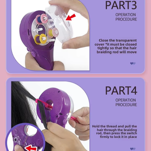 Tresseur de cheveux électrique AiJH pour filles, machine à tresser DIY, kit de coiffure torsadée, cadeau pour enfants, jouets de maquillage - Product Image 4