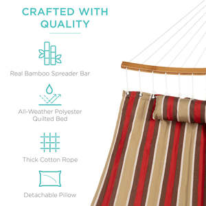Danlong cuscino da campeggio esterno amaca doppio <span class=keywords><strong>letto</strong></span> per amaca da esterno con barra di spalmatore di bambù curva - Product Image 3