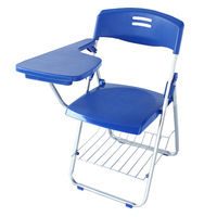 Chaise d'étude en plastique pliante de mobilier scolaire coloré avec chaise de formation de bloc-notes utilisée pour la salle de classe