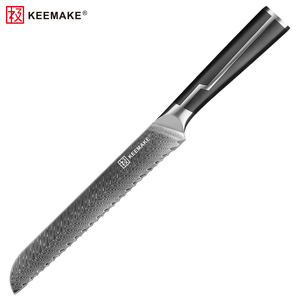 <span class=keywords><strong>Couteau</strong></span> à pain <span class=keywords><strong>de</strong></span> cuisine KEEMAKE, lame en acier Damas à 67 couches dentelée avec noyau VG10, <span class=keywords><strong>couteau</strong></span> <span class=keywords><strong>de</strong></span> chef <span class=keywords><strong>japonais</strong></span>, boîte cadeau incluse - Product Image 1
