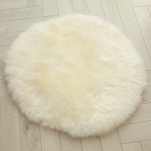 <strong>Long</strong> Pile Wool Genuine Lambskin Merino Sheepskin Fur Chair Sofa Seat <strong>Cushions</strong> Round <strong>Cushion</strong> with Foam Filling - Product Image 4
