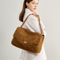 Sac à bandoulière en daim pour femme, nouvelle collection, style rétro européen-américain, tendance, décontracté, grande capacité, fermeture à fermoir, vente chaude