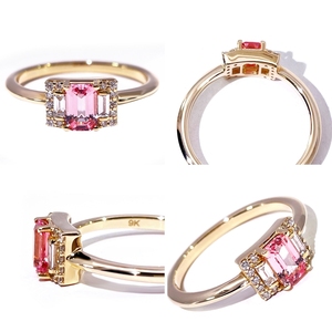 Tianyu đá quý 10k 14k 18K vàng ngọc lục bảo cắt Hồng sapphire và kim cương phòng thí nghiệm 9K 10k 14k 18K Vàng Vàng Nhẫn - Product Image 2
