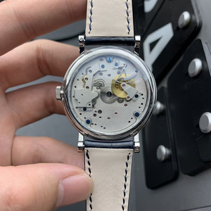 Opulent Limited Edition Automatic Mechanical White Sub Dial Skeletonized Silver <b>Case</b> Heritage Precision Elite Gentlemen <b>Watch</b> - Product Image 3