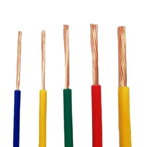 Insulated PVC Copper Core BV Hide Wires Solid Conductor Type 20/18/17/16/14/12/10/8 AWG Single Pin Hard Electric Cable EL Cord