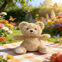 Peluche d'ours personnalisée avec forme sur mesure, peluche douce entièrement personnalisable, variété de tissus en fausse fourrure, coton PP pour anniversaire