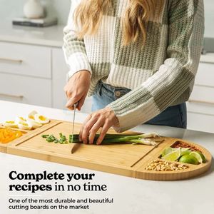 Coffret Cadeau Cuisson ECO GO 3-en-1 : Planche à Découper et Plateau de Service en Bambou pour Snacks, Aliments et Fromages – Idéal pour les Fêtes - Product Image 6