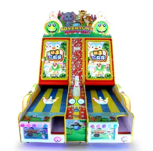 Doble jugadores Arcade moneda operado Video máquina de bolos de aventura juegos de bolos lotería máquina
