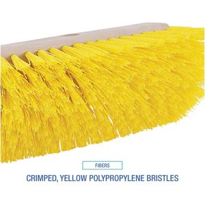 Brosse de nettoyage pour sols de 10 pouces en polypropylène jaune, double face, fermeté moyenne, compatible lave-vaisselle - Product Image 5