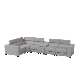 Canapé Ensemble U En Forme <span class=keywords><strong>de</strong></span> Coupe Canapés Modulaires Canapé Blanc Salon Technologie Tissu Minimaliste Personnaliser 35-45 Jours 7 Chauffe- - Product Image 5