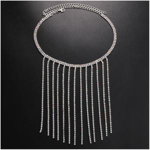 Nuovi Collane Girocollo da Donna Vintage con Nappe, Design Originale, Placcati Argento/Oro, con Cristalli Geometrici AB e Diamanti, alla Moda, per l'Ingrosso - Product Image 5